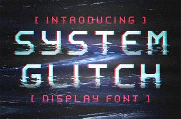 System Glitch Display Font